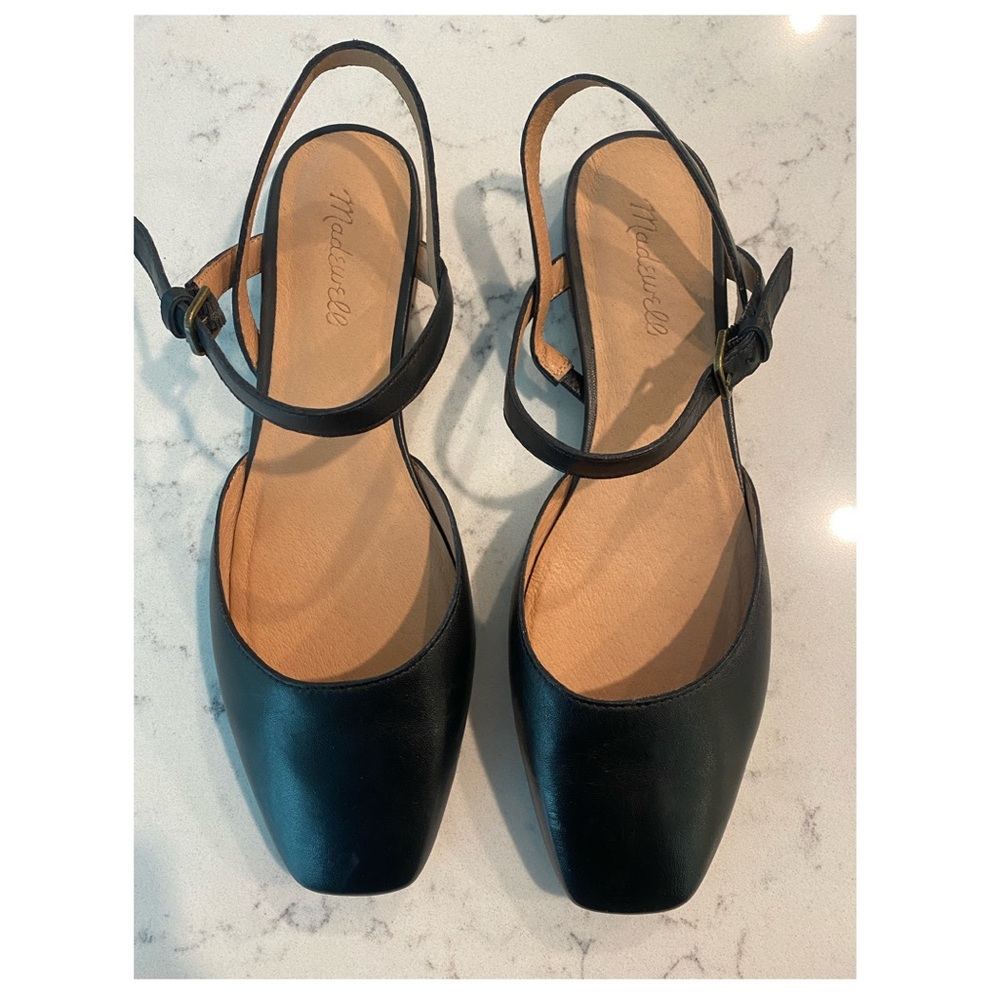 Black Madewell Jeanne Slingback Flat in Leather